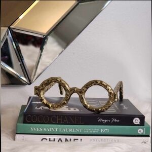 Gold Decorative Glasses Sculpture